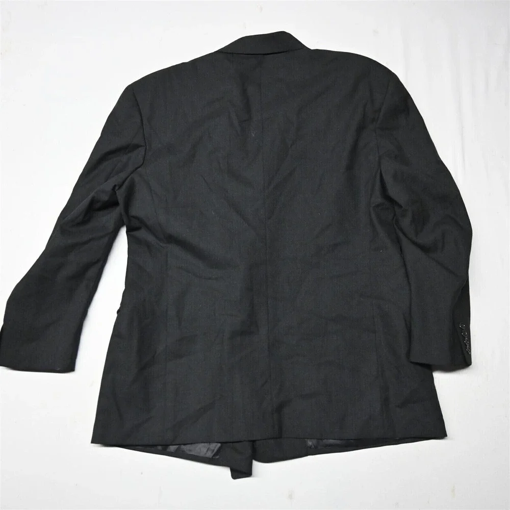 Vtg Neiman Marcus 42R Gray 100% Wool‎ Double Breasted Sport Coat Blazer Jacket